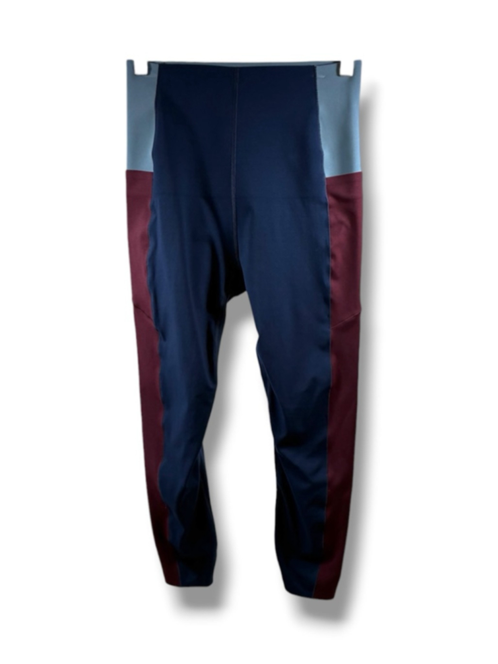 Sweaty Betty Power Leggings Color Block 7/8 23” in Navy and Burgundy Size M